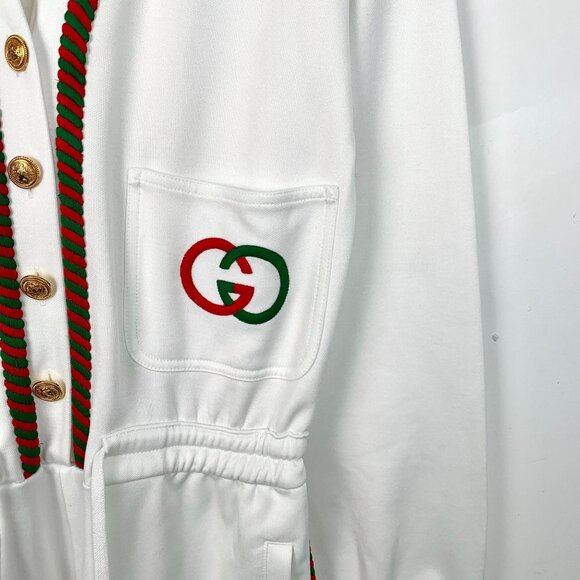 Gucci White Cardigan With Red & Green Trim - Picture 4 of 8